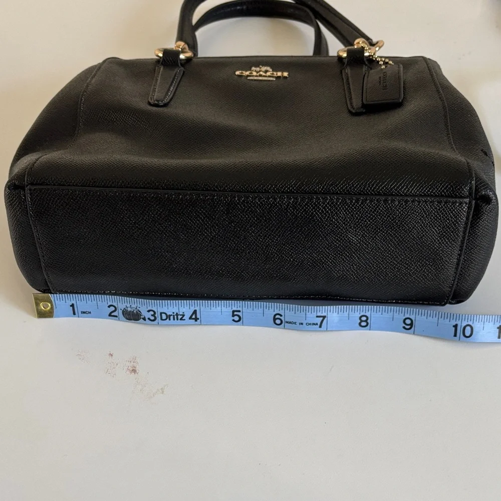 Coach Black Leather Mini Christie Carry‎ All Satchel / Crossbody